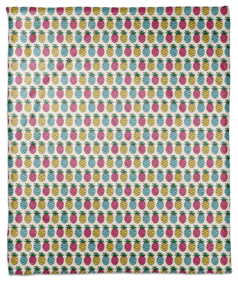 Bright Pineapples 50x60 Coral Fleece Blanket