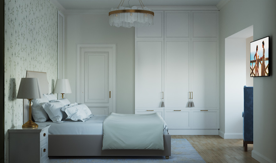 Спальня в неоклассическом стиле с элементами прованса.