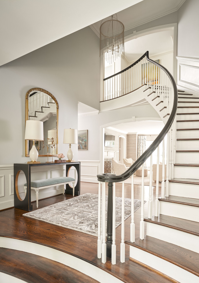 Transitional staircase in Charlotte.