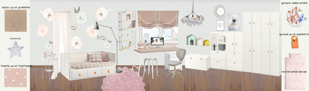 Коллажи детских комнат для девочек
