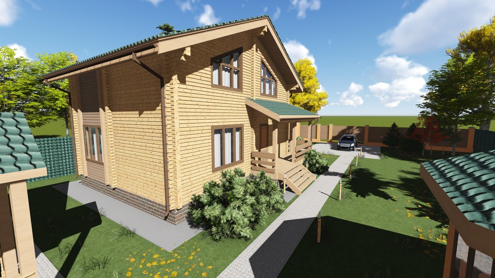 Дом из профилированного бруса 180x142. Общая площадь дома - 170 кв.м