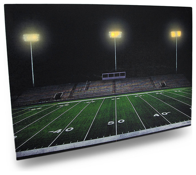 Stadium Football Field Game Lighted Canvas Wall Decor Sign
