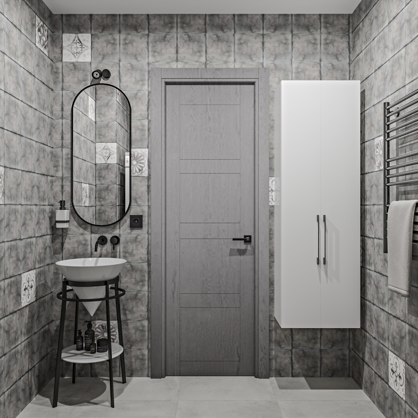 Серая квартира лофт