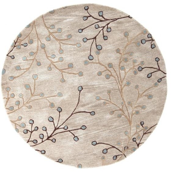Surya Athena 4' Round Transitional Rug, Feather Gray (ATH5008-4RD)