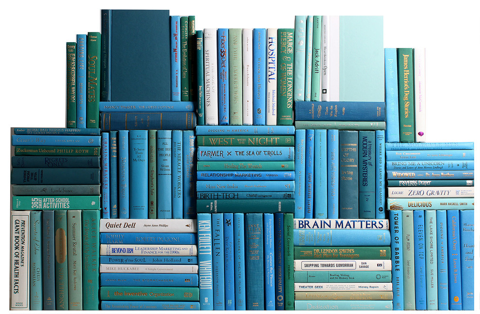 Modern Ocean Book Wall, Set of 100