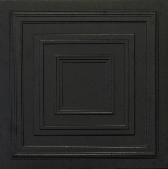 19.6"x19.6" Styrofoam Glue Up Ceiling Tiles R33, Black Traditional