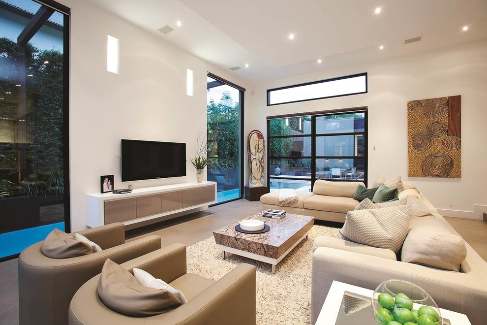 Hawthorn Contemporary Living Room Melbourne by Jane Riddell