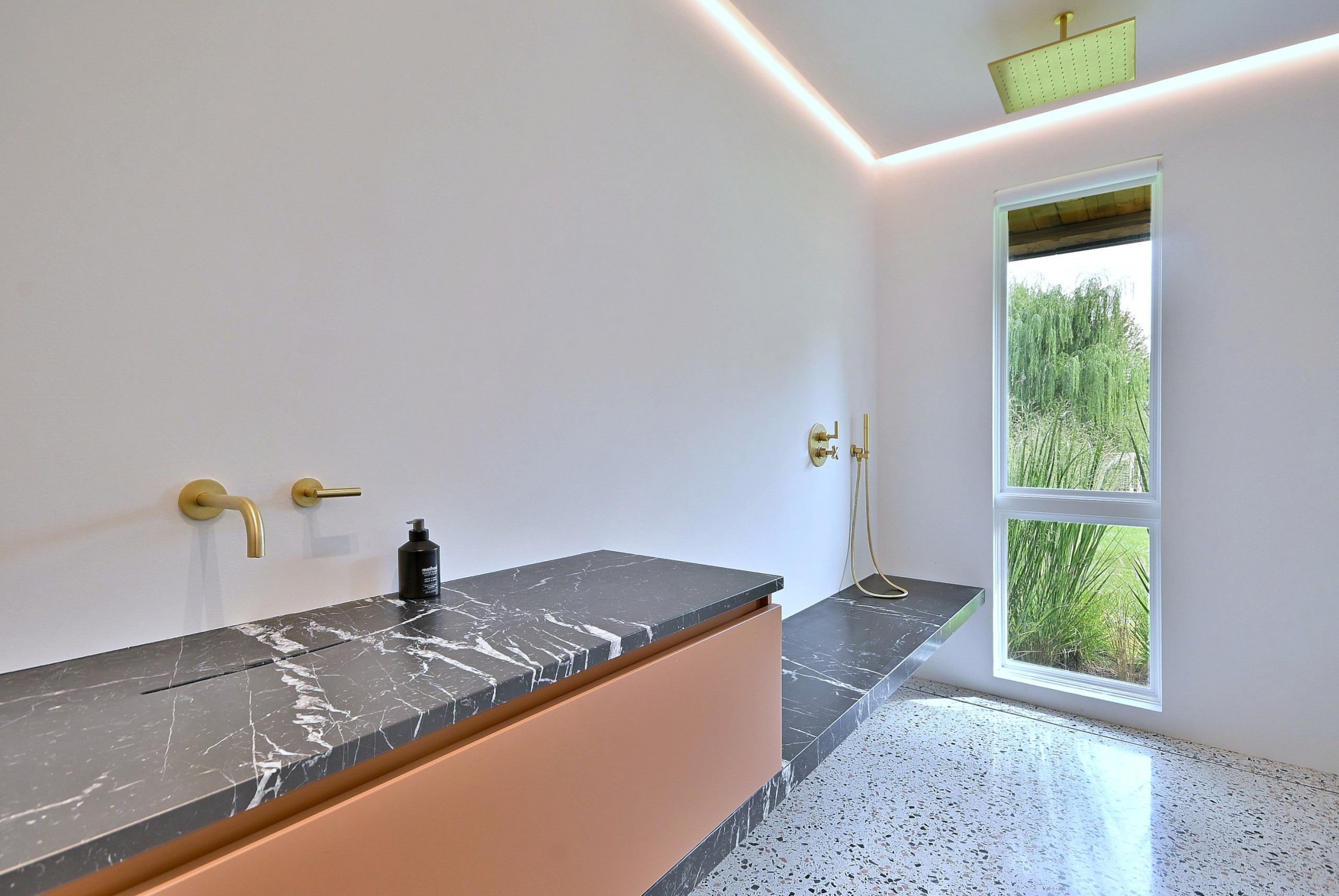 Modern Terrazzo Shower Room with Floating Details