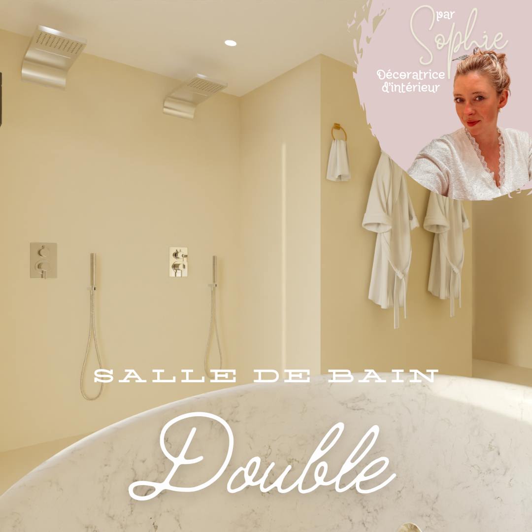 Salle de bain double par sophie monnet décoratrice d'intérieur puisaye yonne bourgogne france modélisation 3D