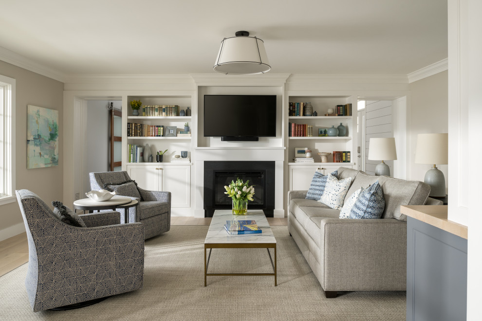 Federal Manor - Beach Style - Living Room - Burlington - by Peregrine ...