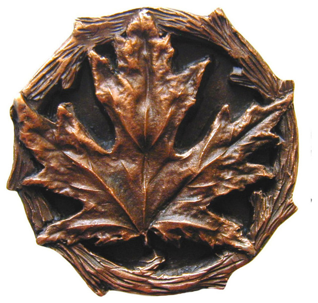 Maple Leaf Knobs, AntiqueStyle Copper Rustic And Drawer