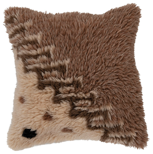 New Zealand Wool Tufted Pillow With Geometric Design Contemporary