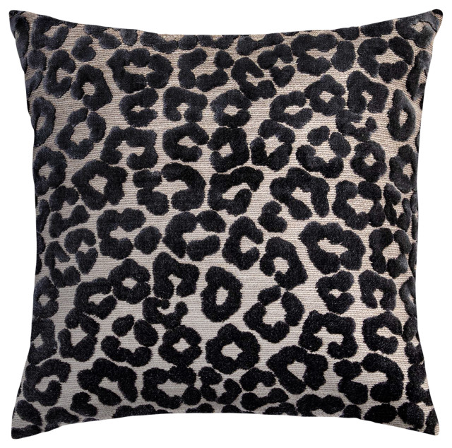 The Pillow Collection Black Danae Throw Pillow Cover, 20"x20