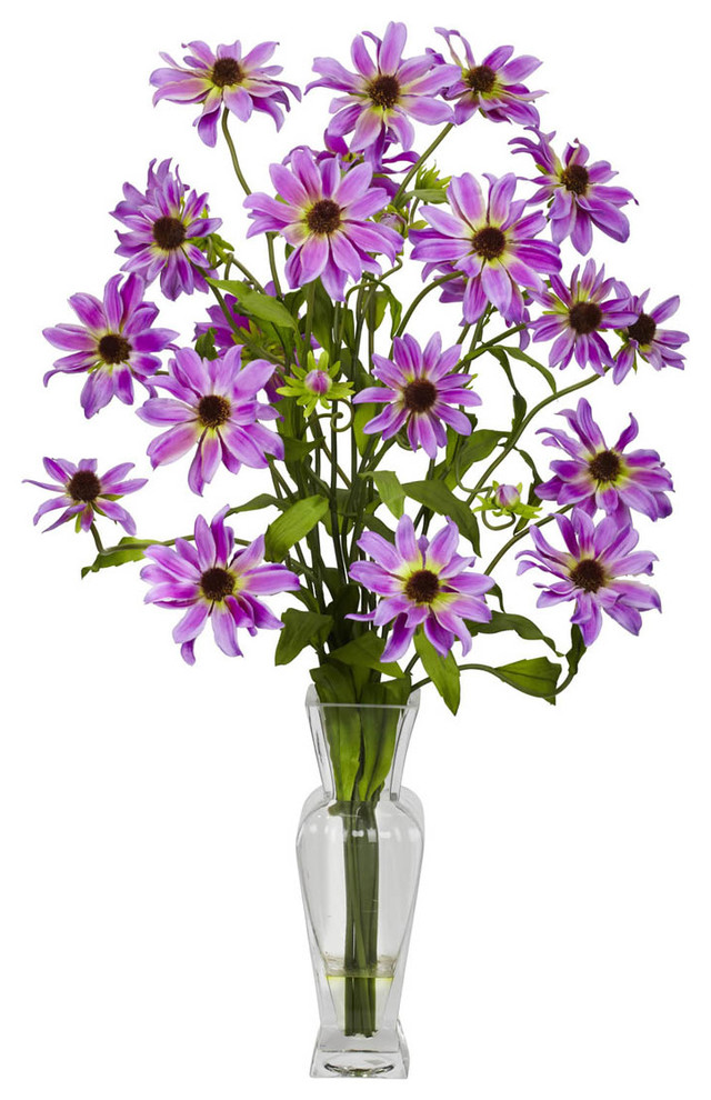 Cosmos with Vase Silk Flower Arrangement