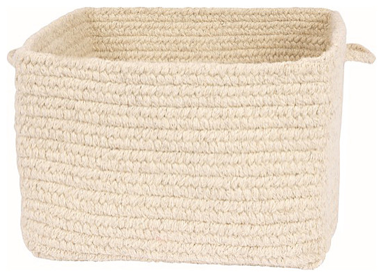 Colonial Mills Chunky Wool Basket, Square, Natural, 14"x14"x10"