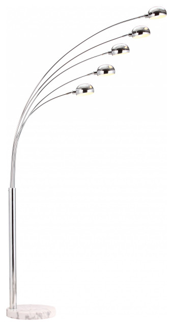 Cosmo Chrome 5 Arm Floor Lamp - Contemporary - Floor Lamps - by ...