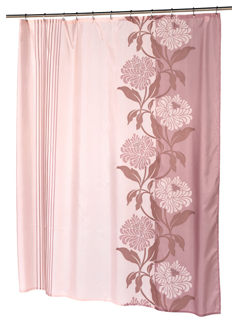 Extra Long Chelsea Fabric Shower Curtain In Mauve