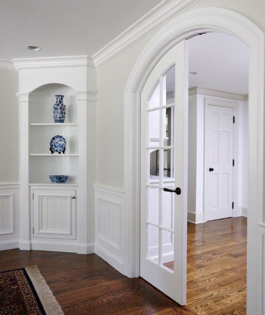Transitional White Kitchen klassisk-vardagsrum