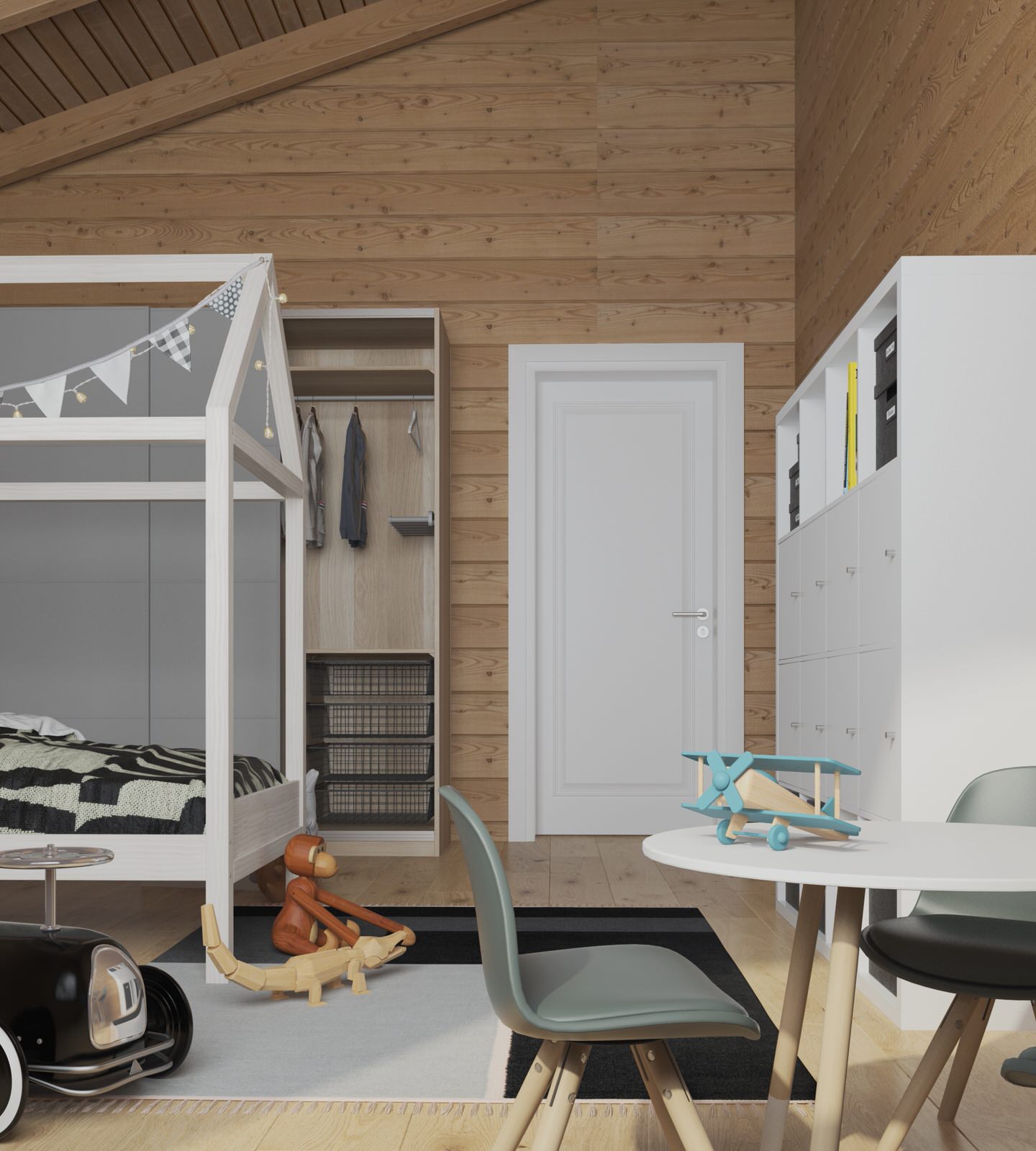 Дизайн-проект интерьера загородного дома (из бруса)