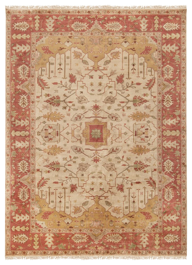 Surya IT1181 Adana Area Rug, 3'9' x 5'9', Camel/Dark Red