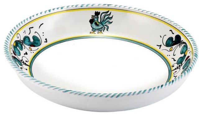 Coupe Bowl Deruta Majolica Orvieto Rooster Shallow Round Green