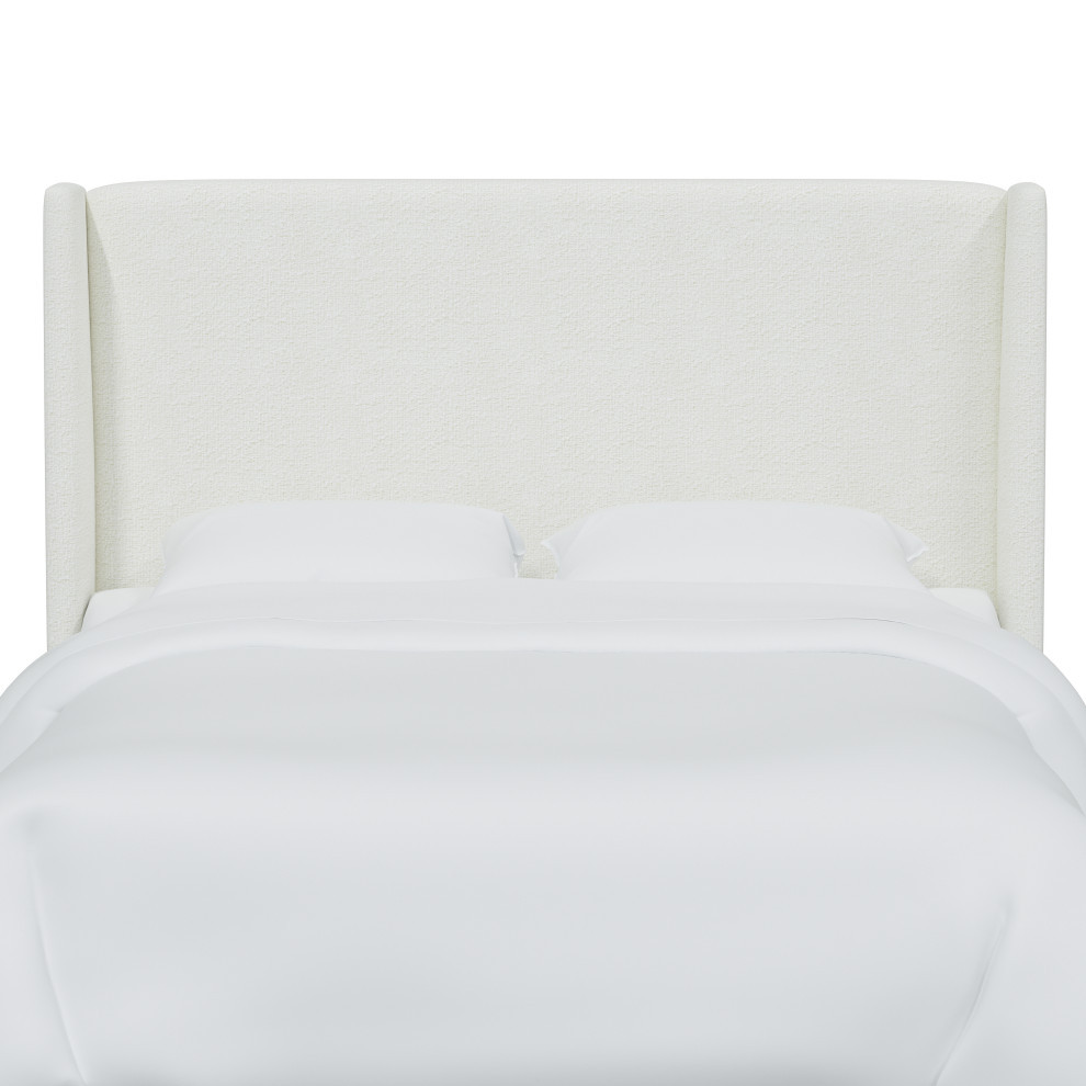 Wingback Headboard, Milano Snow, King Transitional Headboards by