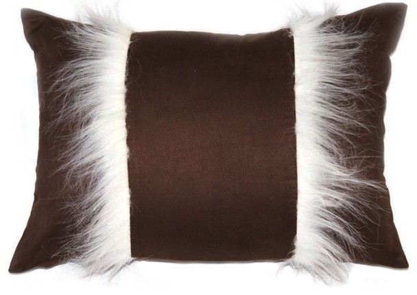 Pillow Decor Chino Microsuede Chocolate Brown Throw Pillow 16x20