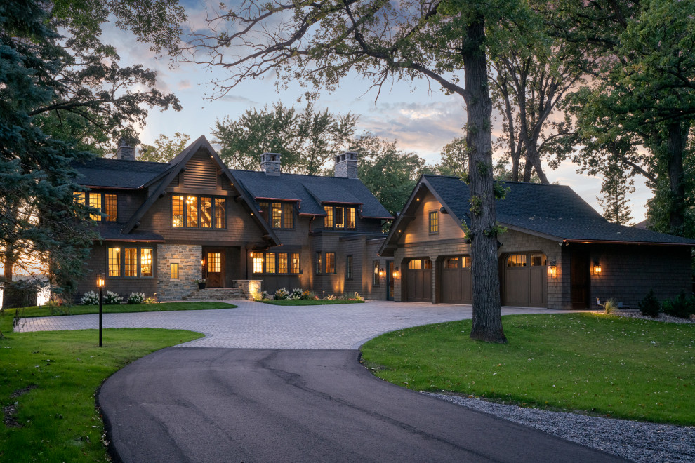 Photo of a country home design in Minneapolis.