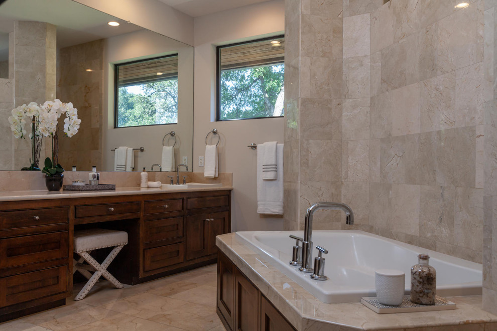 Example of a transitional bathroom design in Austin