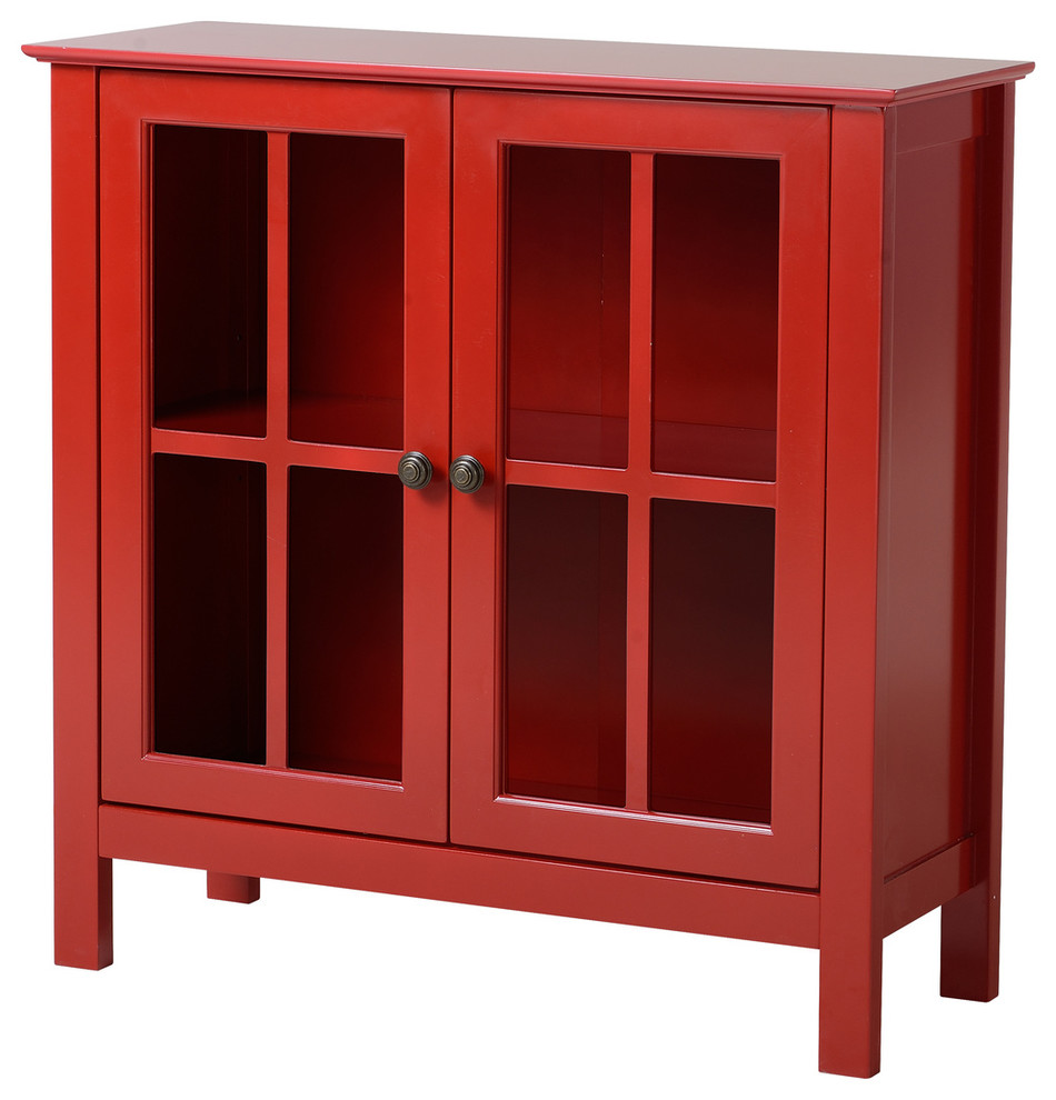 Os Home And Office Red Glass Door Accent And Display Cabinet   Home Design 