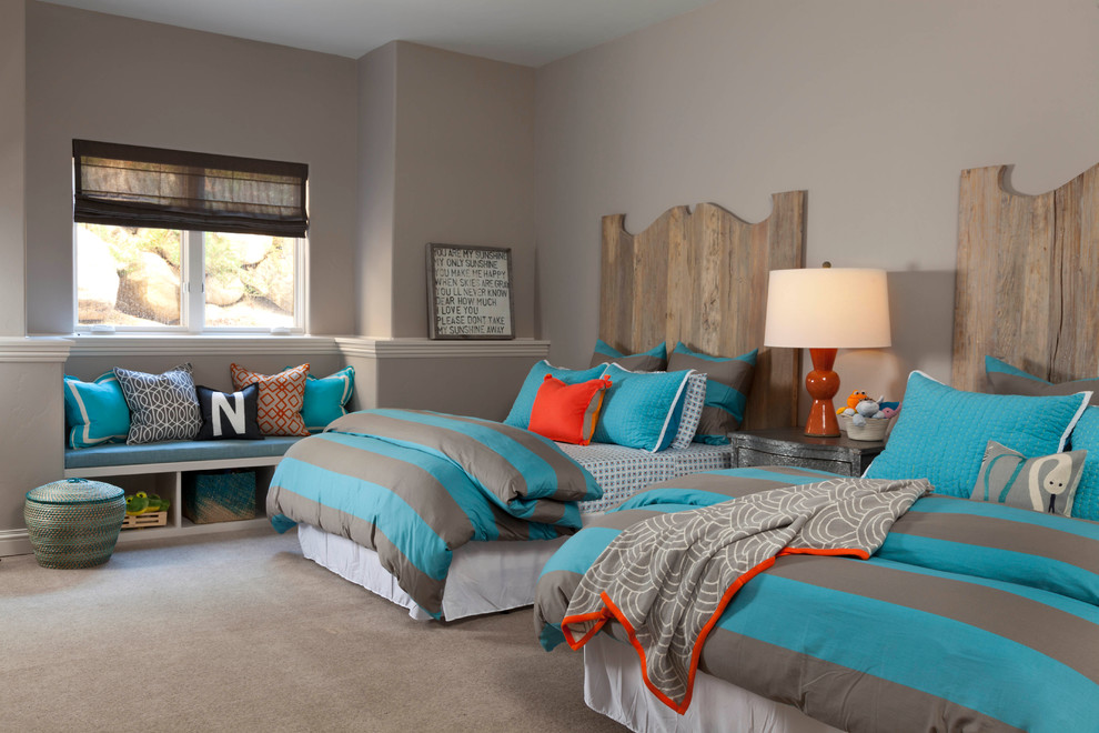 Example of a transitional kids' bedroom design in Denver