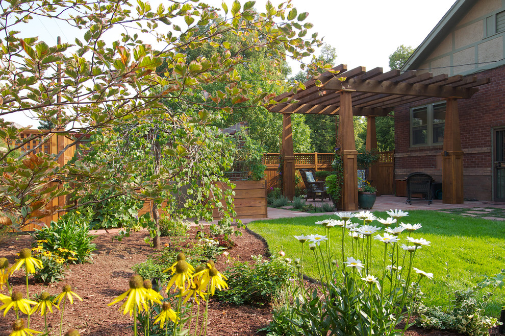 This is an example of a traditional backyard garden in Denver.