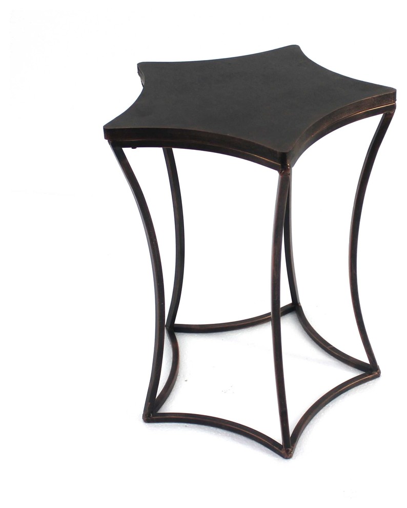 17" x 17" x 22" Bronze Minimalist Industrial Style Metal End Table