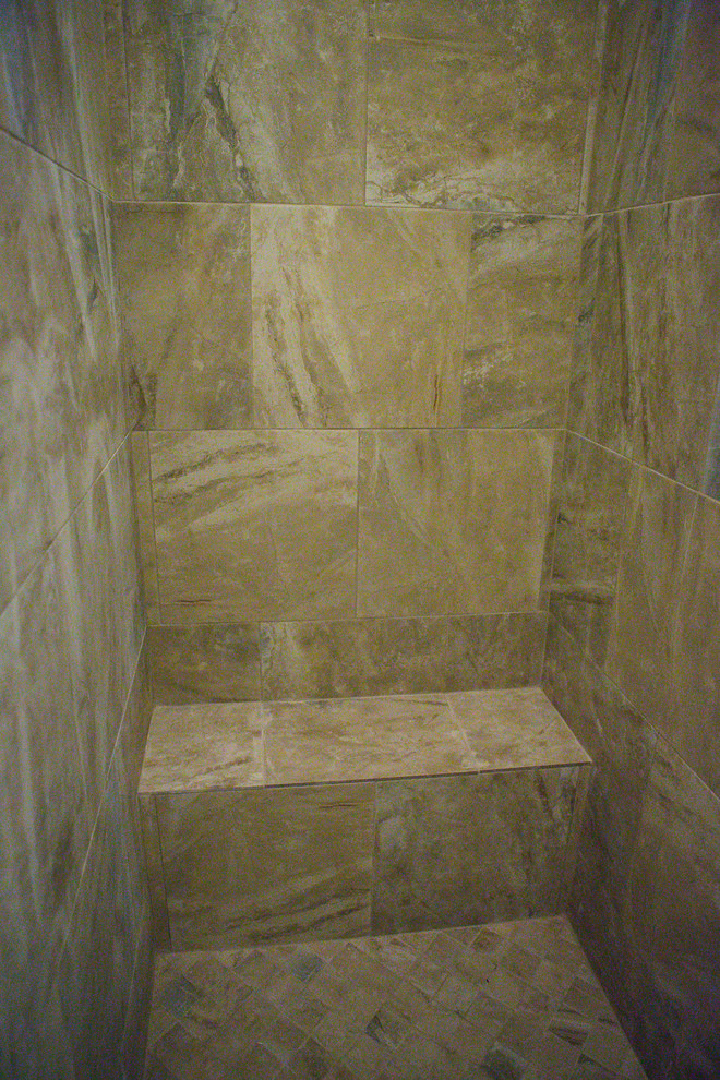 Example of a transitional bathroom design in Austin