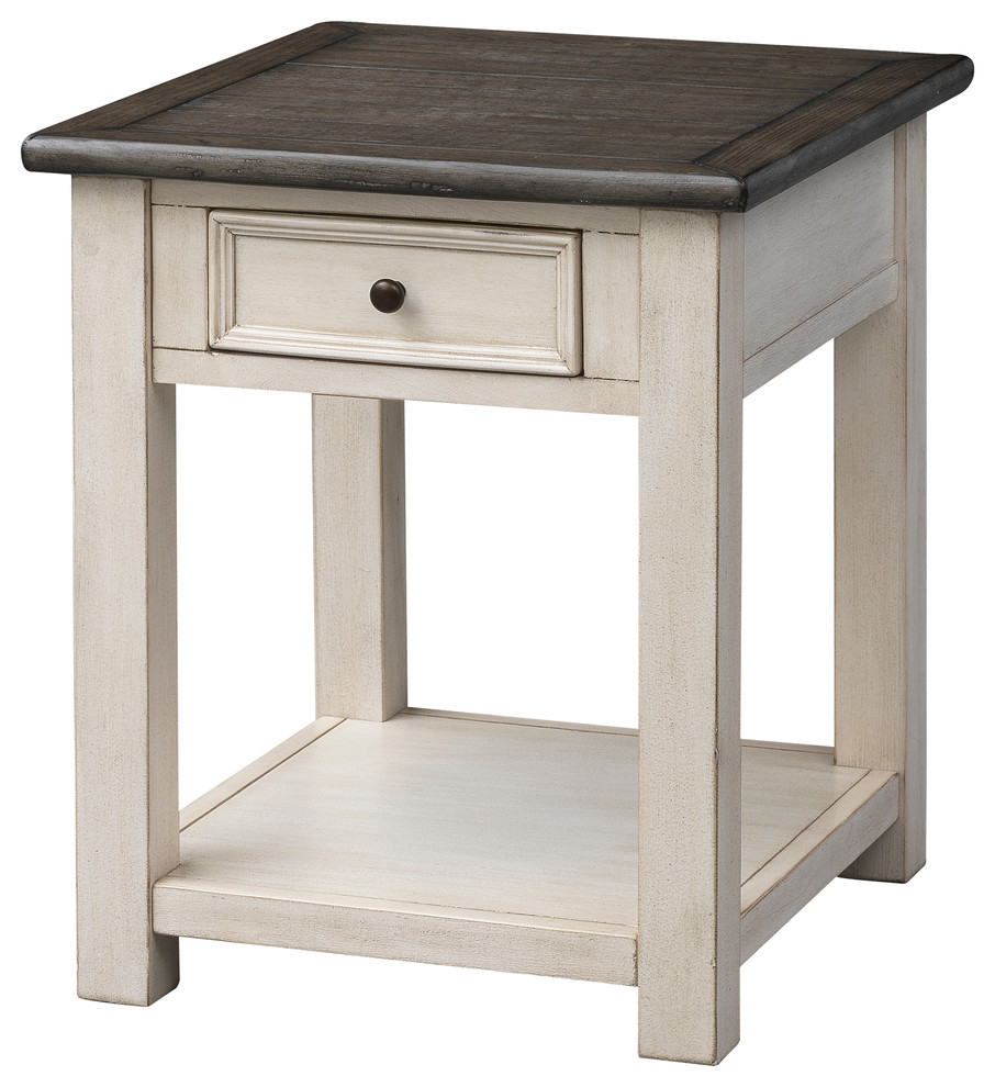 St. Claire Cream 1Drawer End Table Farmhouse Side Tables And End