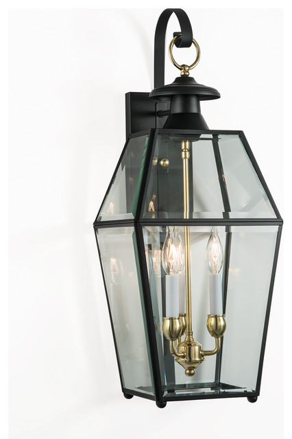Olde Colony Outdoor Wall Sconce Black With Belved Gl Olde Colony Outdoor Wall Sconce Black