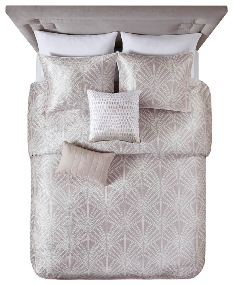 Beautyrest Polyester 5Piece King Comforter Set In Champagne