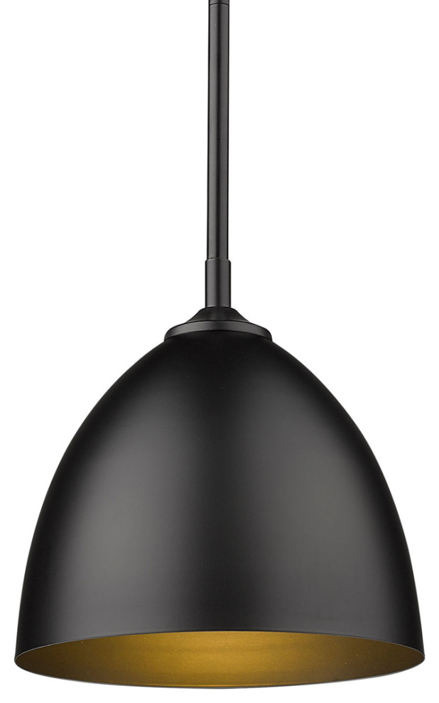 Zoey Small Pendant in Matte Black with Matte Black Shade - Transitional ...
