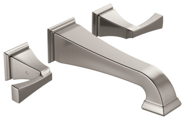 T3551LF-SSWL Delta Dryden Two Handle Wall Mount Lavatory Faucet Trim ...