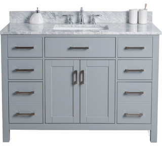Caru Collection 48 Gray Vanity Transitional Bathroom Vanities And Sink Consoles By Cutler Kitchen Bath