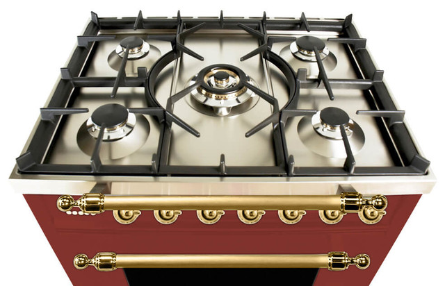 Single Oven Dual Fuel Italian Range, 30 - Contemporary - Gas Ranges And ...