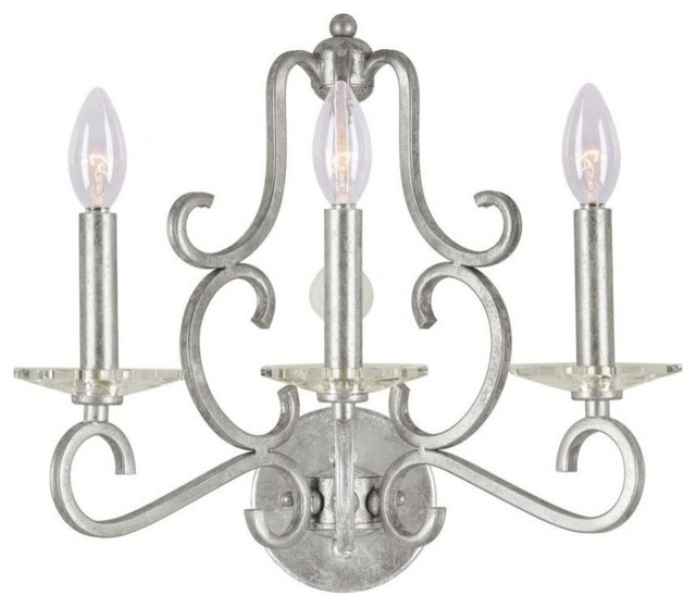Crystorama Orleans 3-Light Olde Silver Sconce