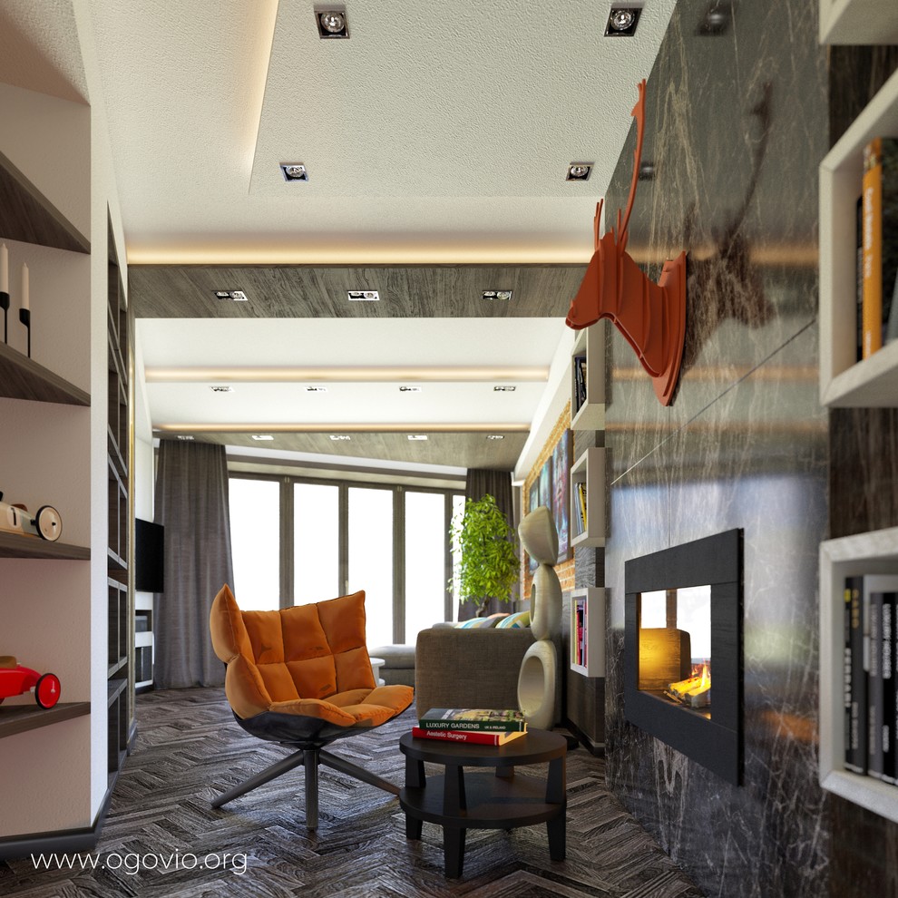 Гостиная с камином