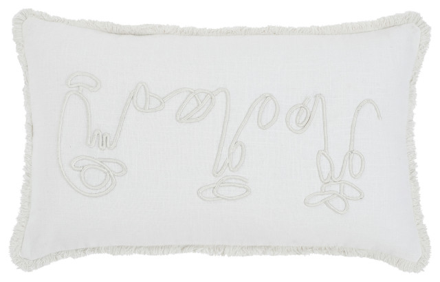 Alivia White/Ivory Cotton Pillow