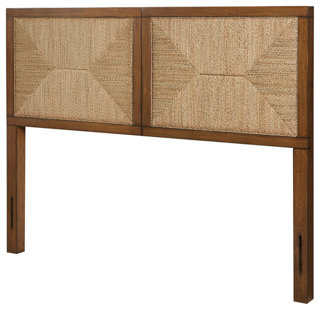 INK+IVY Seagate Handcrafted Seagrass Headboard Queen in Natural