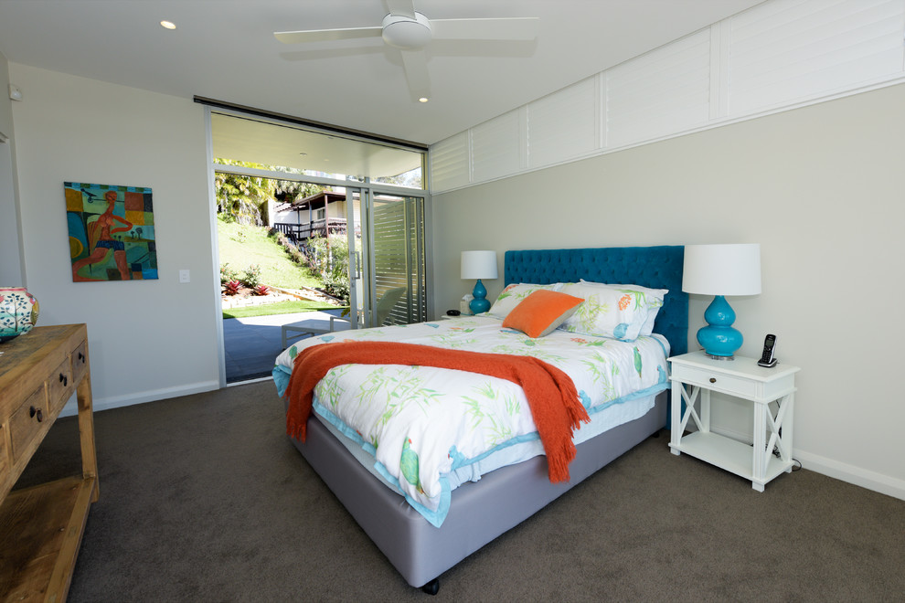 This is an example of a contemporary bedroom in Central Coast.