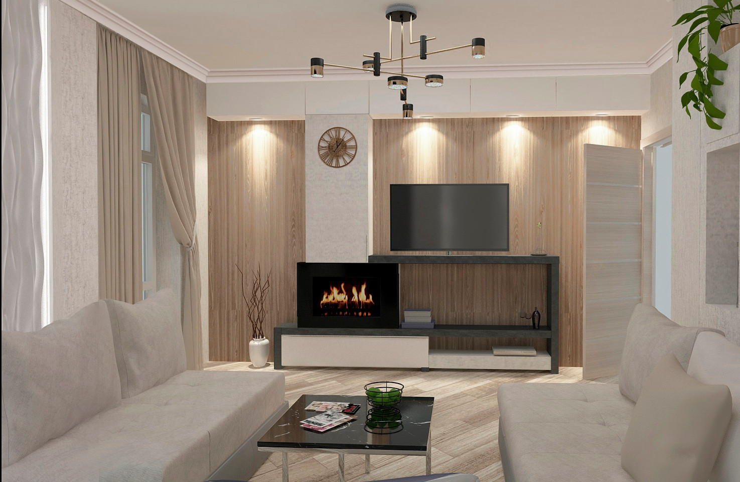 Гостиная в  ж/к Солдатская слободка