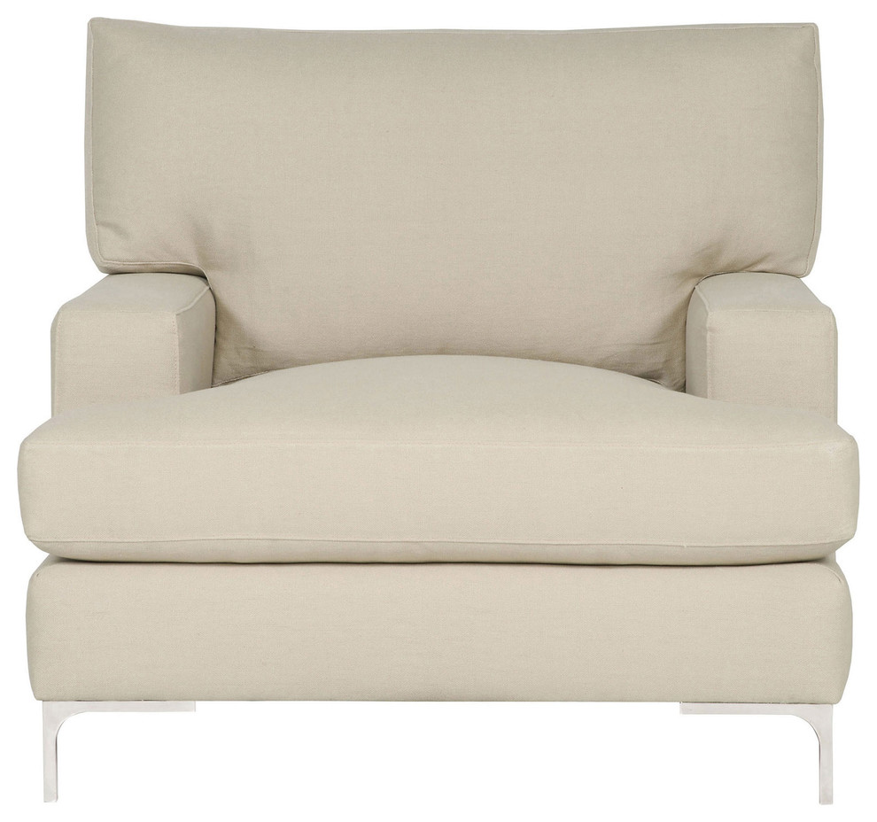 Wren Modern Classic Metal Beige Arm Chair Modern Armchairs And