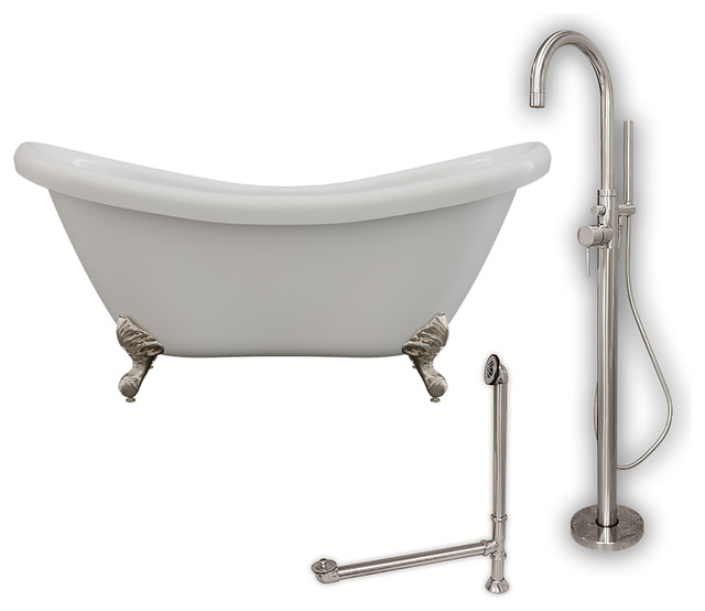 Acrylic Double Ended Clawfoot Bathtub 68"x28" No Drillings BN Package