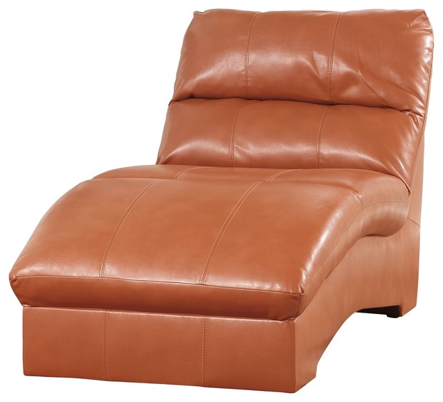 Ashley Furniture Paulie Durablend Chaise Orange Transitional